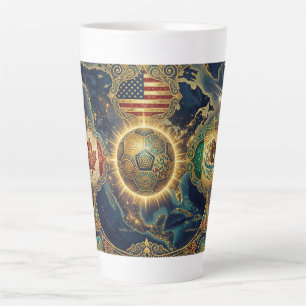 Caneca De Café Latte 2026 Países Sede EUA México Canadá Futebol