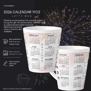 Caneca De Café Latte 2026 Personalizado 12 oz. Calendário Latte Mug