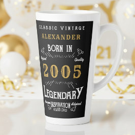 Caneca De Café Latte 21st Birthday 2005 Legendary Retro