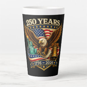 Caneca De Café Latte 250 Anos Aniversário de 250 anos dos EUA