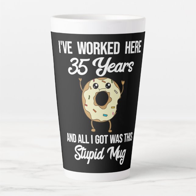 Caneca De Café Latte 35 anos de trabalho Aniversário de trabalho Apreci (Frente)