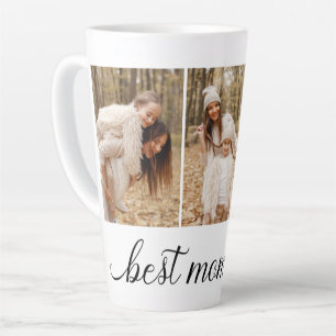 Caneca De Café Latte 3 Fotocolagem Melhor Mãe De Todos