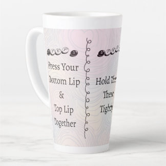 Caneca De Café Latte 3 passos para Calar a Boca Texto Engraçado Persona