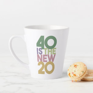 Caneca De Café Latte 40 é o novo café essencial 20 - aniversário de 40 