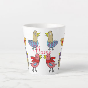 Caneca De Café Latte 4 Aves Engraçadas Thunder_Cove