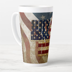Caneca De Café Latte 4 de julho Dia da Independência V3.0 2020