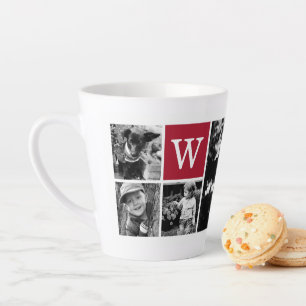 Caneca De Café Latte 4 Galeria de Fotografias Monograma Vermelho