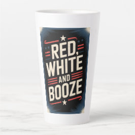 Caneca De Café Latte 4th of July Booze Party | Red White and Booze