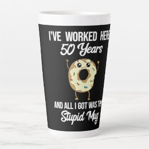 Caneca De Café Latte 50 anos de trabalho Aniversário de trabalho Aprec