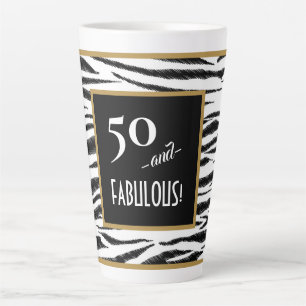Caneca De Café Latte 50 e FABULOSO! 50. º Aniversário do Retro Zebra 