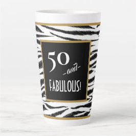 Caneca De Café Latte 50 e FABULOSO! 50. º Aniversário do Retro Zebra St