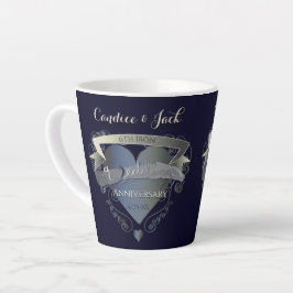 Caneca De Café Latte 6 Casamento Aniversário do Coração de Ferro Emblem