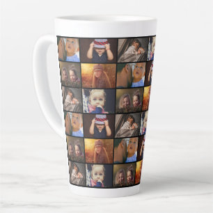 Caneca De Café Latte 6 Colagem de Fotos Padrão de Foto de Família