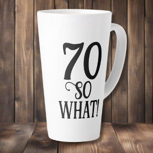 Caneca De Café Latte 70 Que Engraçado Citação de Tipografia 70 Aniversá