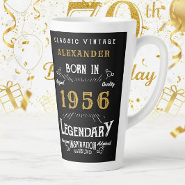 Caneca De Café Latte 70th Birthday 1956 Legendary Retro