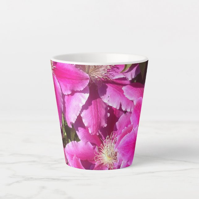 Caneca De Café Latte 8º Aniversário, Clematis (Frente)