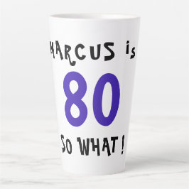 Caneca De Café Latte 80 Então? Citação Inspiradora Divertida para Anive