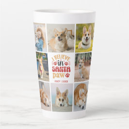 Caneca De Café Latte 8 Colagem Fotográfica Acredito Em Nome E Data Da P