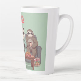 Caneca De Café Latte A Cat, Sloth, and Panda's Ultimate Netflix Night