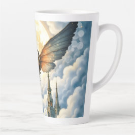 Caneca De Café Latte A Chave da Eternidade – Asas Steampunk