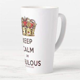 Caneca De Café Latte A coroa dourada vermelha fabulosa calma da Slipper