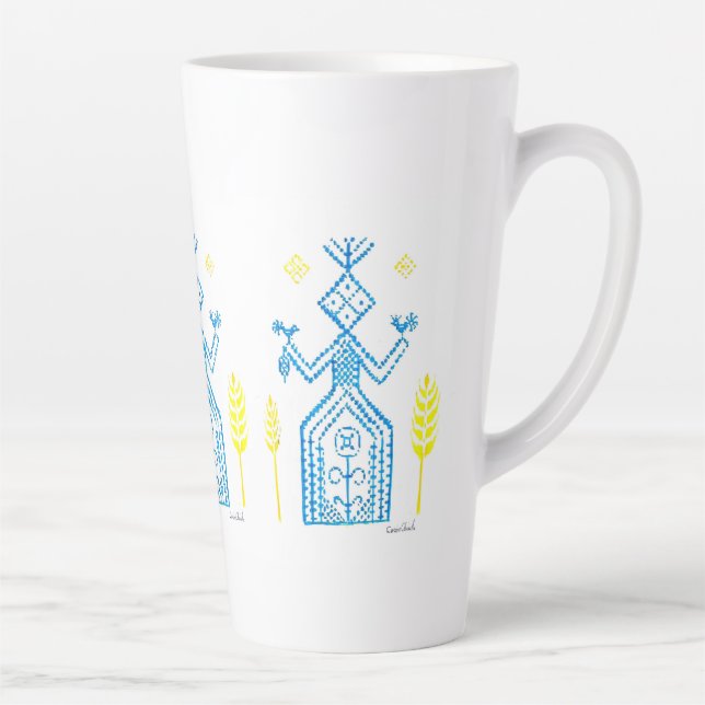Caneca De Café Latte A deusa slavic Mokosh (Direita)