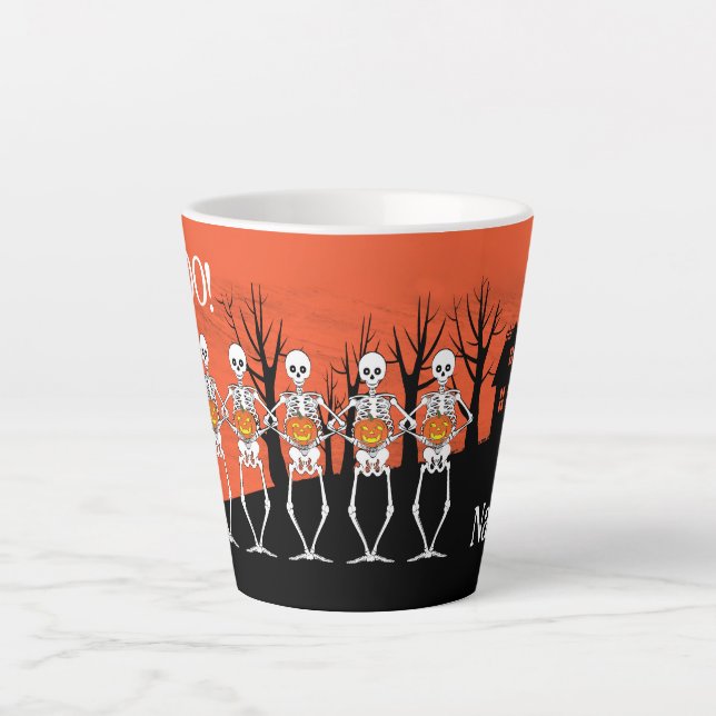 Caneca De Café Latte A Equipe Esqueleto (Frente)
