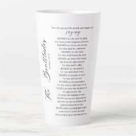 Caneca De Café Latte A Escritura de Bíblias Beatitudes Matthew 5:2-12