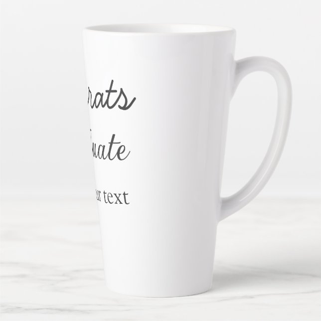 Caneca De Café Latte A graduação mínima simples de parabéns adiciona (Direita)