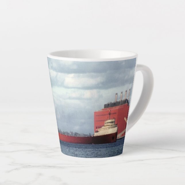 Caneca De Café Latte A Legendária S.S. Edmund Fitzgerald (Ângulo direito)