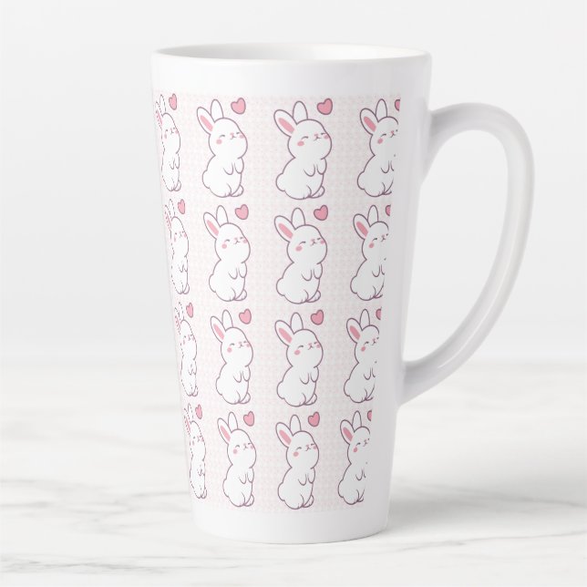 Caneca De Café Latte A Little Bunny Made of Feelings (Direita)
