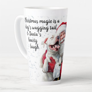 Caneca De Café Latte A Mágica de Natal é uma Cauda e Papais noeis