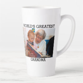 Caneca De Café Latte A maior foto de vovó do mundo Cria sua própria