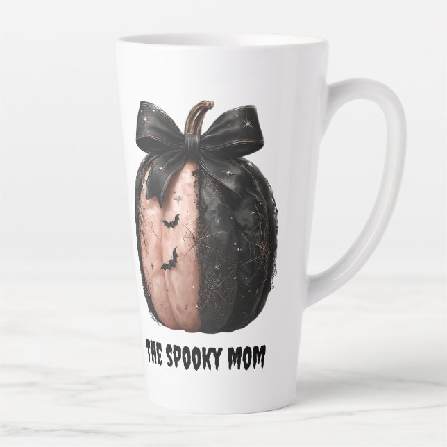 Caneca De Café Latte A Mãozinha Mama de Halloween Pumpkin (Direita)
