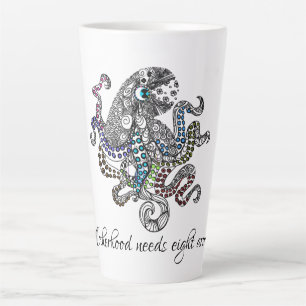 Caneca De Café Latte A maternidade precisa de oito polvos artísticos de