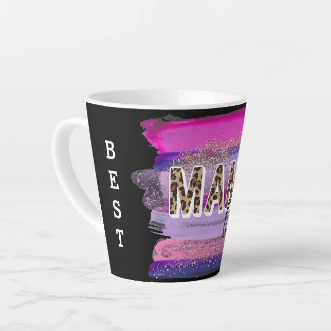 Caneca De Café Latte A Melhor Vida Da Mãe Nunca Personalizou (Ângulo esquerdo)