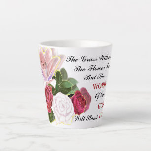 Caneca De Café Latte A Palavra De Deus Vai Ficar Para Sempre
