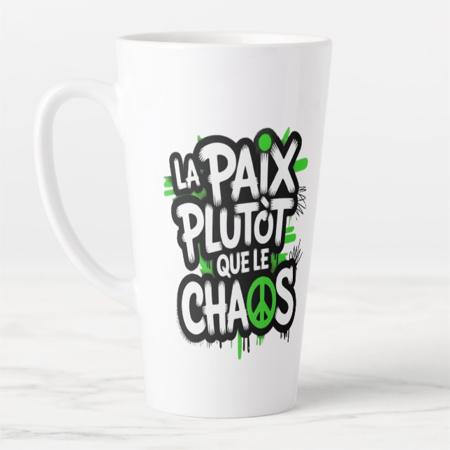 Caneca De Café Latte A paz é uma escolha (Esquerda)
