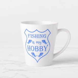 Caneca De Café Latte A pesca é a minha citação do escudo hobby na crist
