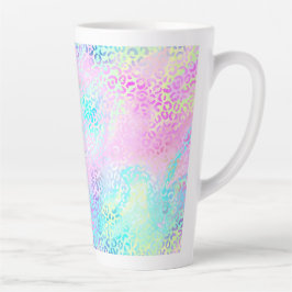 Caneca De Café Latte A Série Leopardo Iridescente Design 10