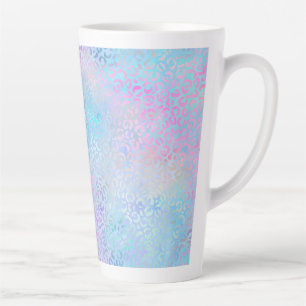 Caneca De Café Latte A Série Leopardo Iridescente Design 9