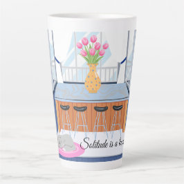 Caneca De Café Latte A Solidão do Gato é um Luxo
