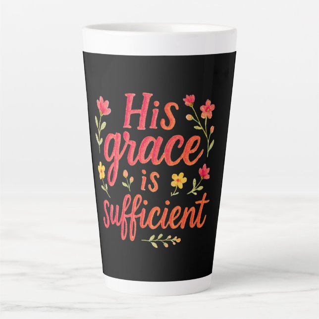 Caneca De Café Latte A Sua Graça é Suficiente (Frente)