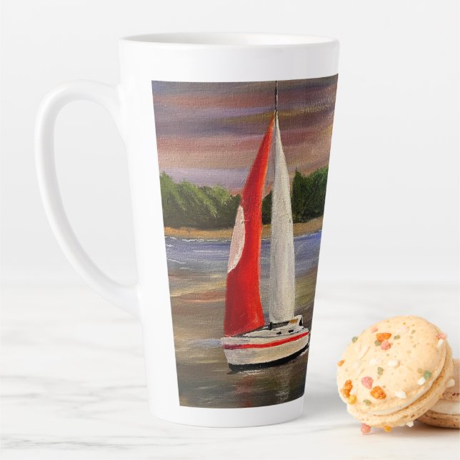 Caneca De Café Latte A Sunset Sail, por Gary Poling (In Situ)