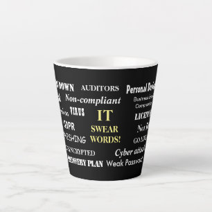 Caneca De Café Latte A TI jura palavras engraçadas Oferta de computaç