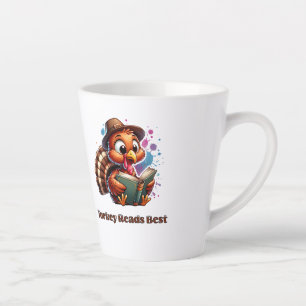 Caneca De Café Latte A Turquia Lê Melhor Ação de Graças