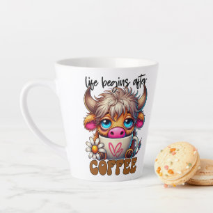 Caneca De Café Latte A Vida Começa Depois do Café 