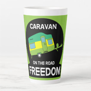 Caneca De Café Latte A Vida É Doce Na Caravana Engraçada Oferece Viagem