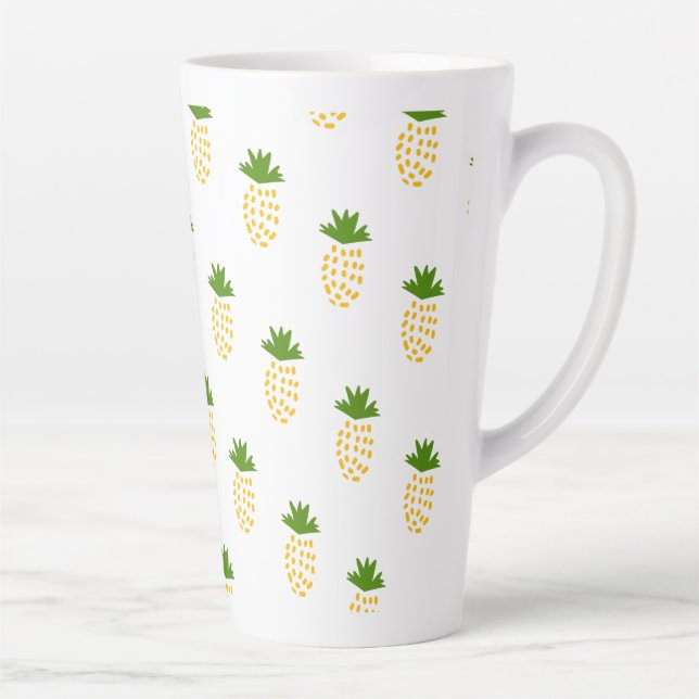 Caneca De Café Latte abacaxis padrão de Frutas  (Direita)