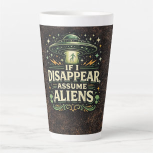 Caneca De Café Latte Abdução Alienígena OVNI Humor